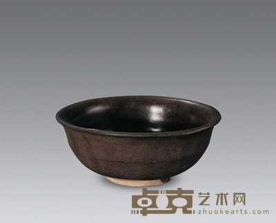 唐 黑釉弦纹碗 直径12.2cm